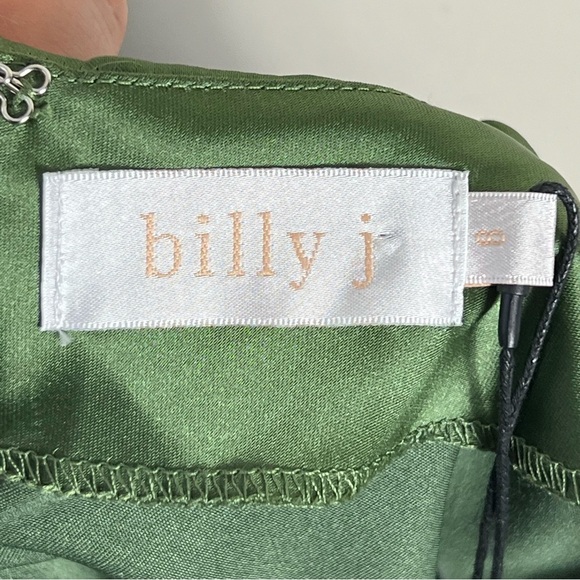 Billy J Monte Satin Slip Midi Dress - Olive Size 4 NWT Bridesmaid Weddin… - Picture 10 of 16